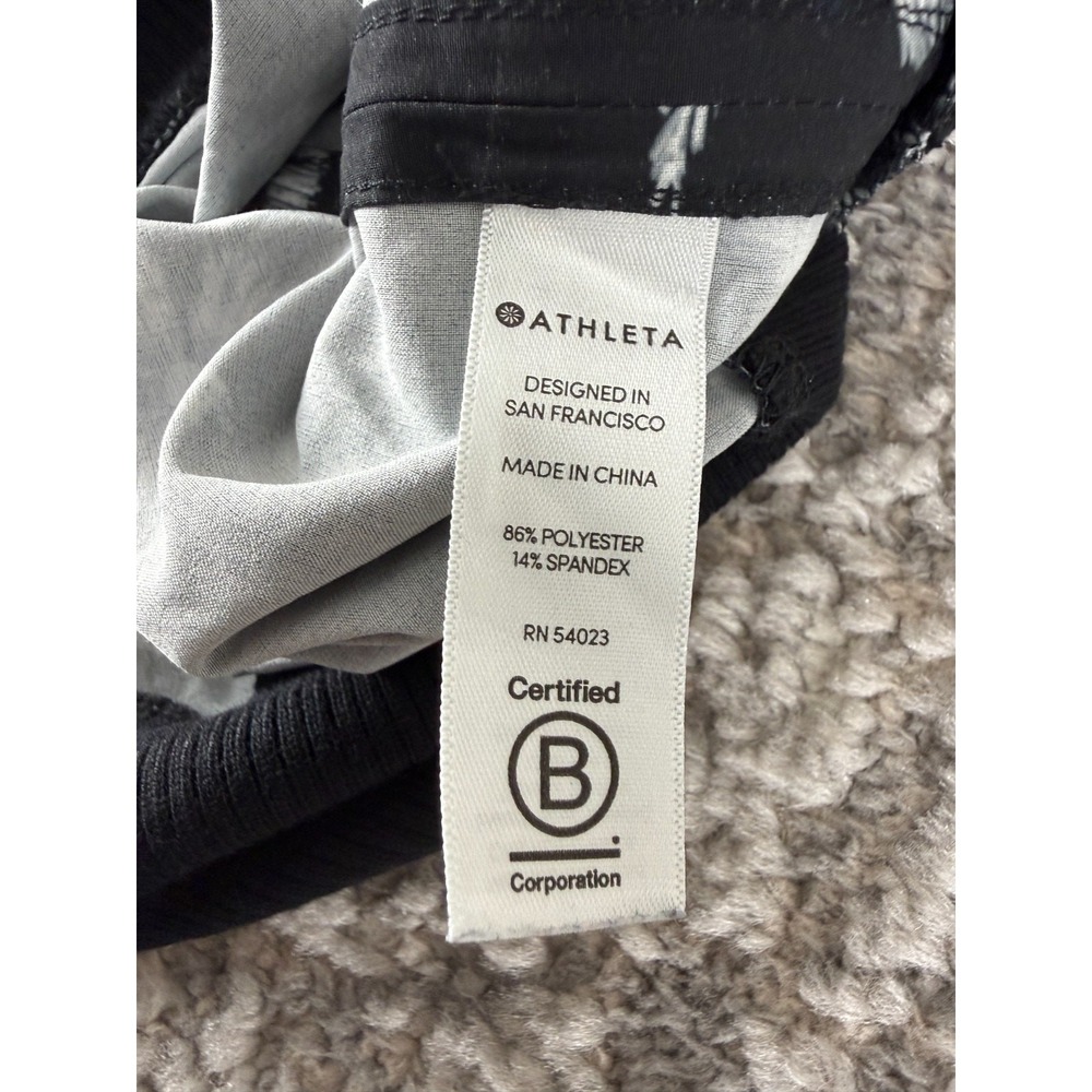 Athleta Size XS Floral Tropical Vacation Top Black Sleeveless Pullover Stretch - Picture 5 of 7